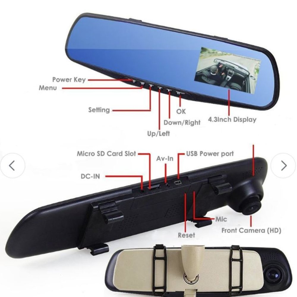 NEW! OUMAX RV43HD Rear View Mirror Dash Cam - Picture 7 of 11